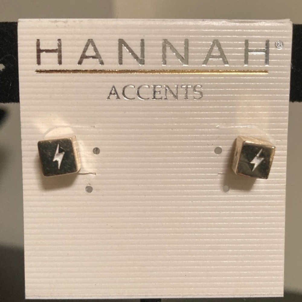 Black and Gold Lightning Stud Earrings